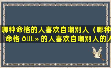 哪种命格的人喜欢自嘲别人（哪种命格 🌻 的人喜欢自嘲别人的人）